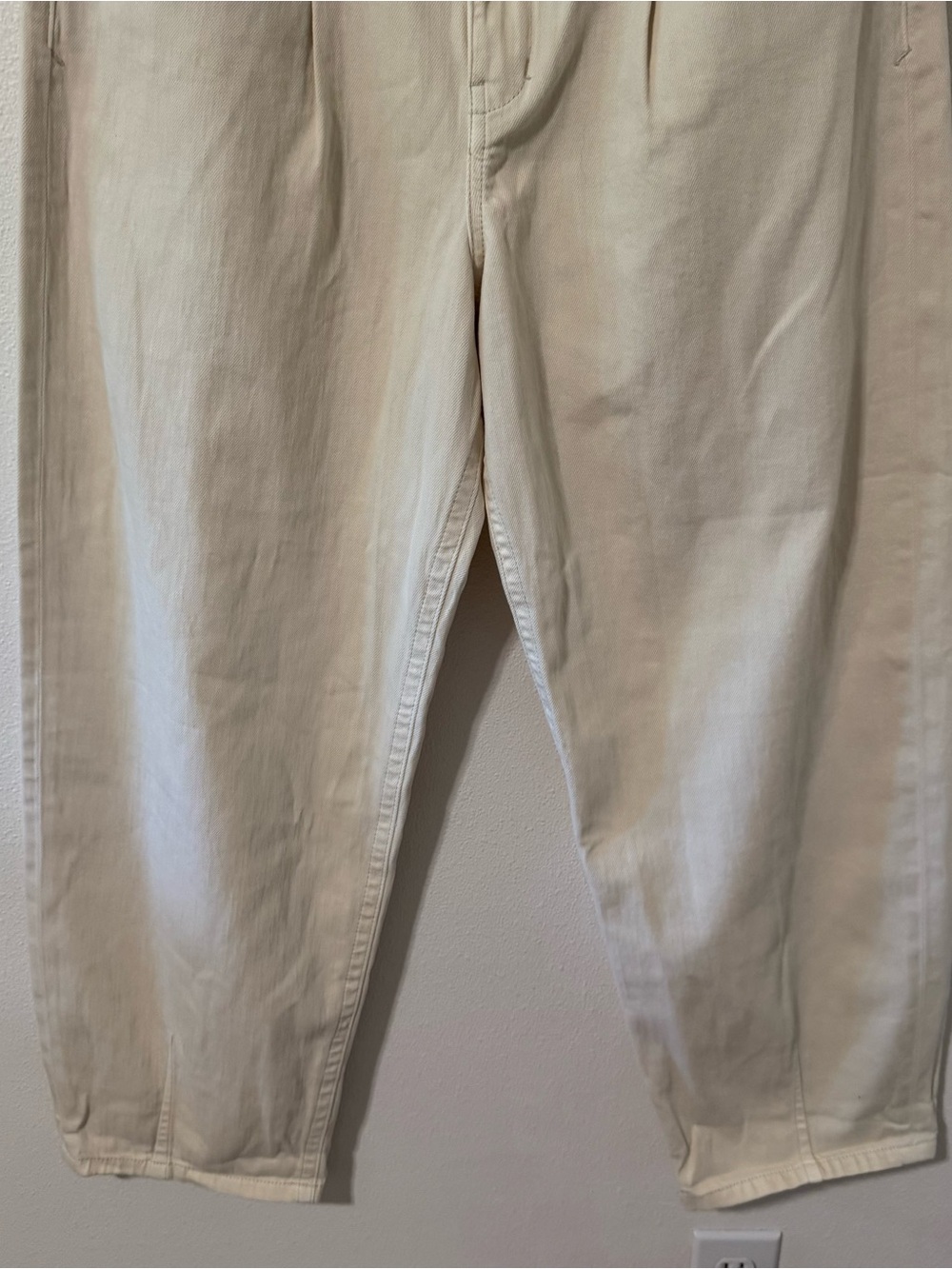Anthropologie Pilcro The Breaker Relaxed Jeans Ivory Stretch Denim Barrel NWT-30 - Picture 5 of 14